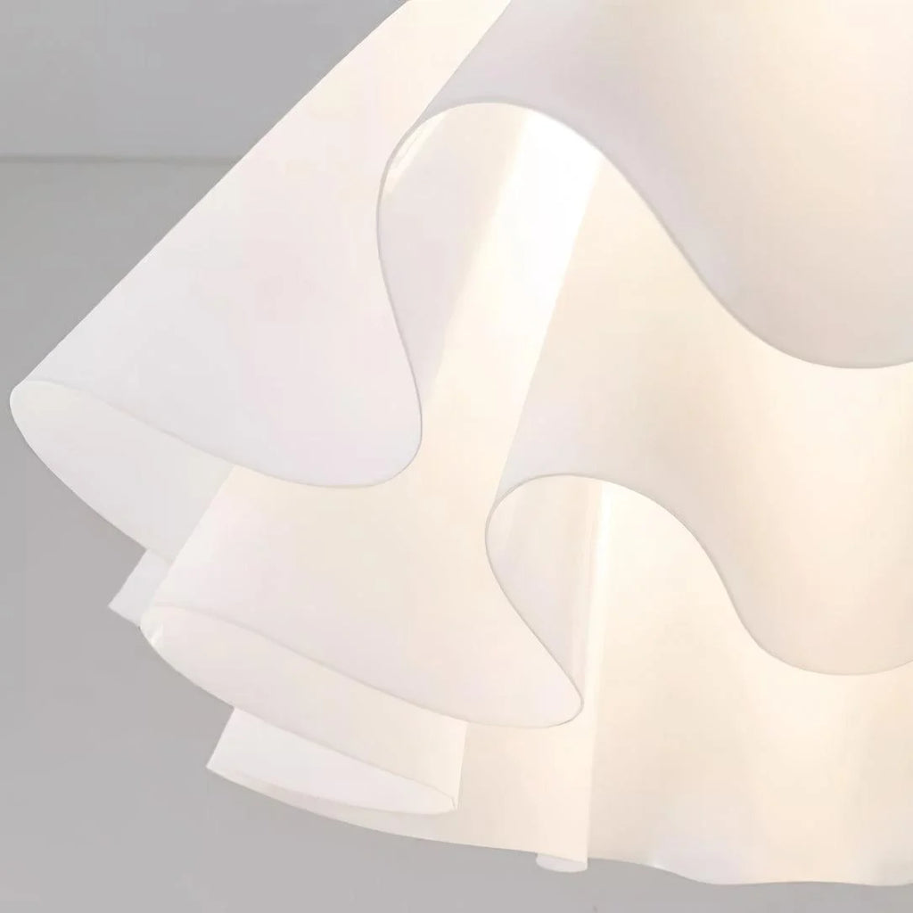 Pendant Light | Brass & White Plastic Shade | Adjustable Height