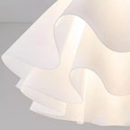 Pendant Light | Brass & White Plastic Shade | Adjustable Height