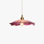 Pendant Light | Clear Glass Petals & Retro Brass
