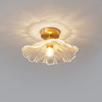 Pendant Light | Clear Glass Petals & Retro Brass