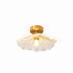 Pendant Light | Clear Glass Petals & Retro Brass