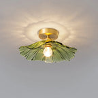Pendant Light | Clear Glass Petals & Retro Brass