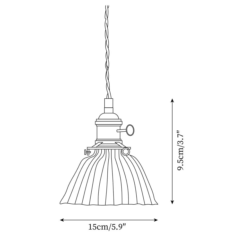 Pendant Light | Clear Glass Shade & Brass Finish | 150 cm Adjustable Wire