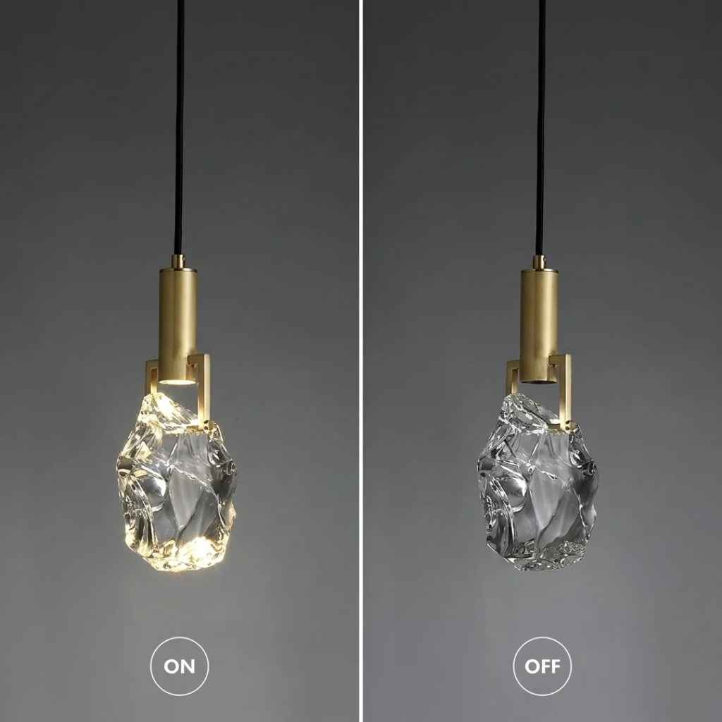 Pendant Light | Crystal & Polished Copper | Adjustable Cord 150 cm