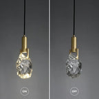 Pendant Light | Crystal & Polished Copper | Adjustable Cord 150 cm