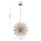 Pendant Light | Dandelion Starburst & Whitewashed Wood Beads | 40/50 cm