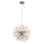Pendant Light | Dandelion Starburst & Whitewashed Wood Beads | 40/50 cm