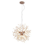 Pendant Light | Dandelion Starburst & Wood Beads | 8/9 Lights