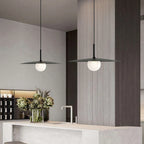 Pendant Light | Dish-Shade Glass & Metal | Adjustable Cord
