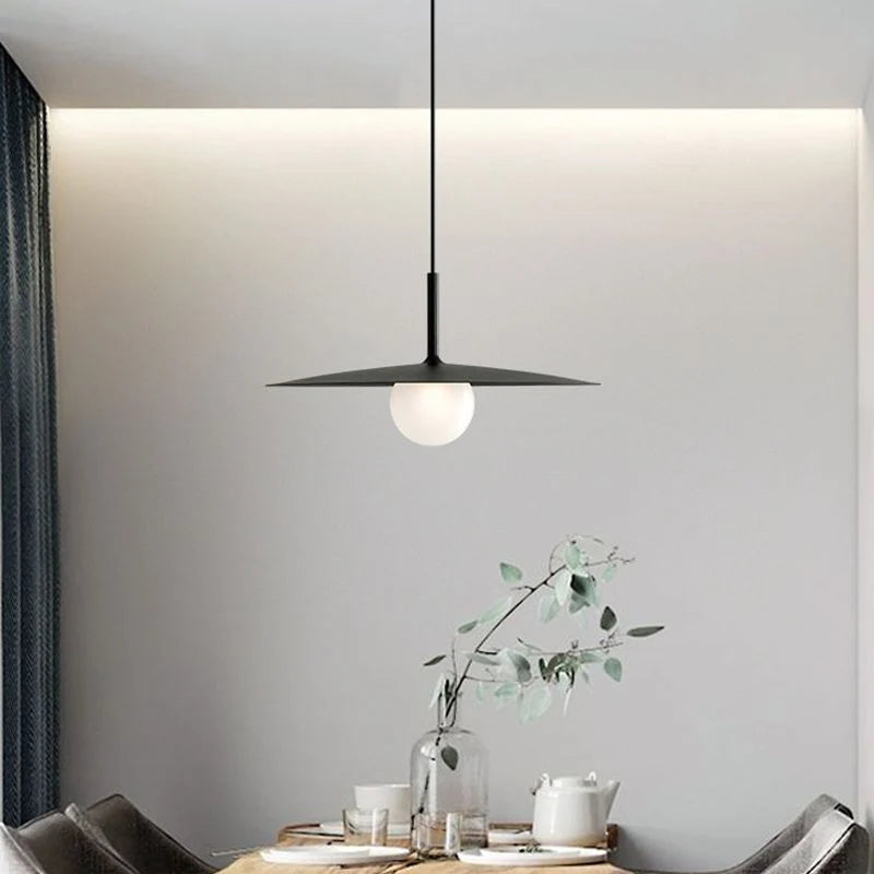 Pendant Light | Dish-Shade Glass & Metal | Adjustable Cord