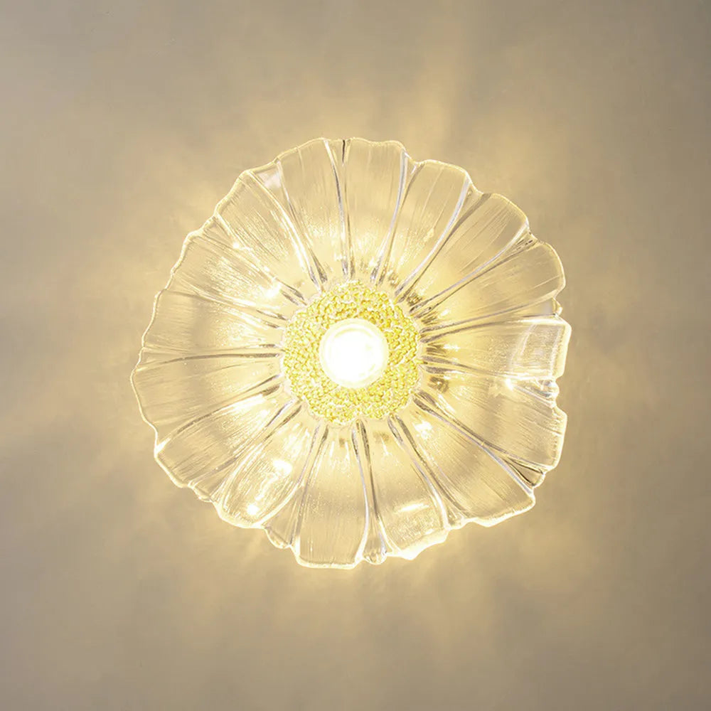 Pendant Light | Flower Glass Shade & Brass Details