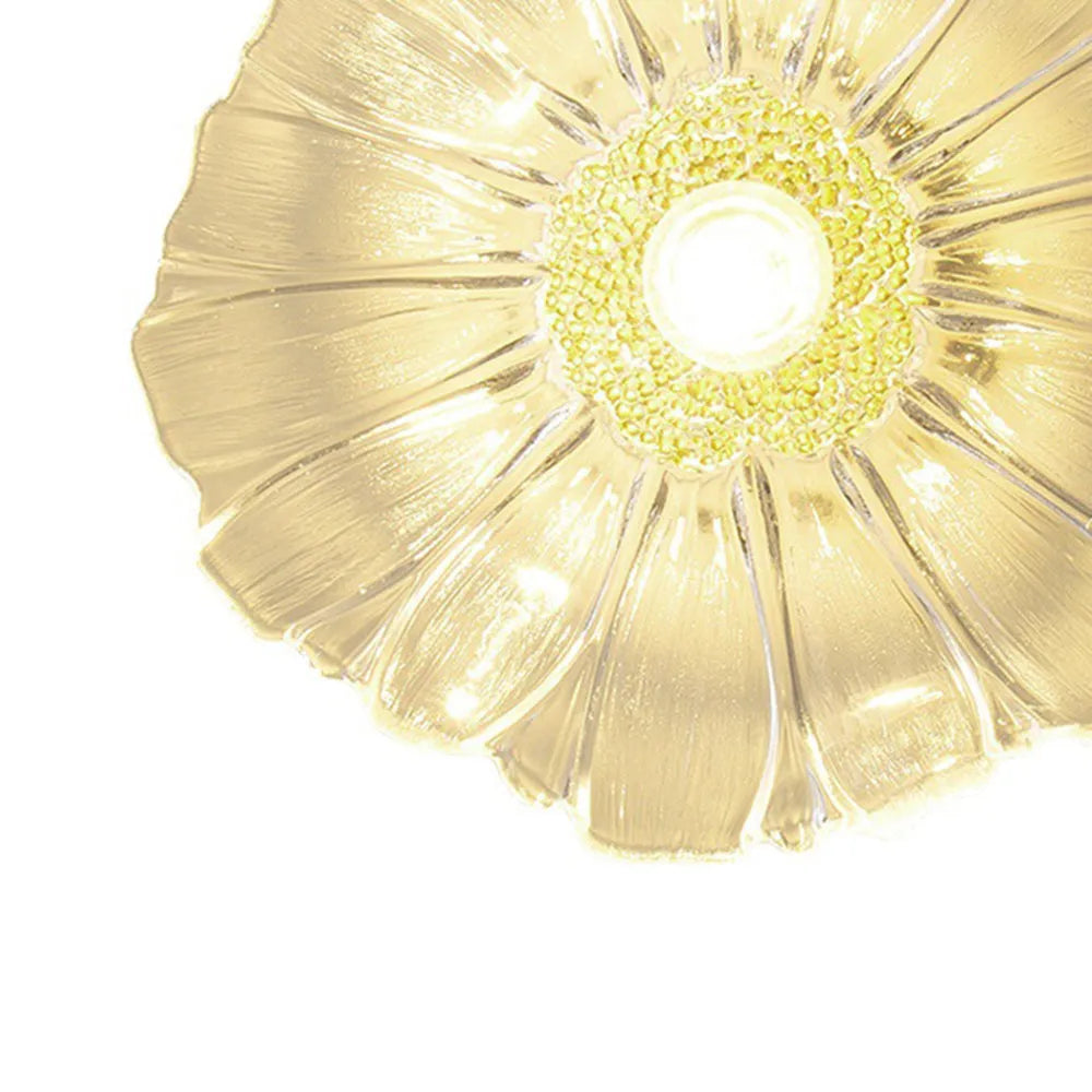 Pendant Light | Flower Glass Shade & Brass Details