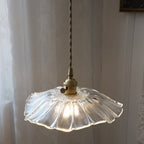 Pendant Light | Flower Glass Shade & Brass Details