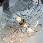 Pendant Light | Flower Glass Shade & Brass Details