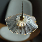 Pendant Light | Flower Glass Shade & Brass Details