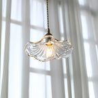 Pendant Light | Flower Glass Shade & Brass Details