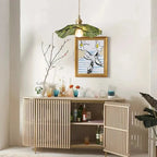 Pendant Light | Flower Glass Shade & Brass Details