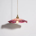 Pendant Light | Flower Glass Shade & Brass Details