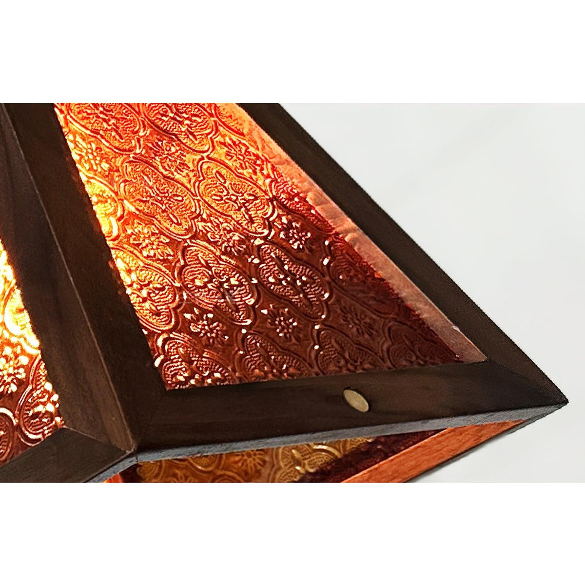 Pendant Light | Glass Shade & Wood | Adjustable Suspension Cable