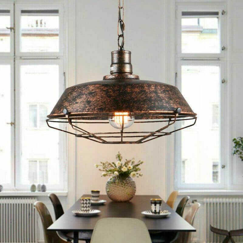 Pendant Light | Industrial Metal & Warm LED Included