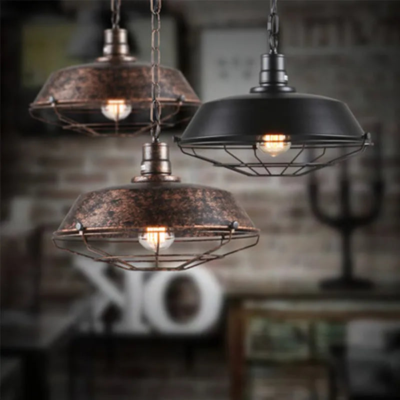 Pendant Light | Industrial Metal & Warm LED Included
