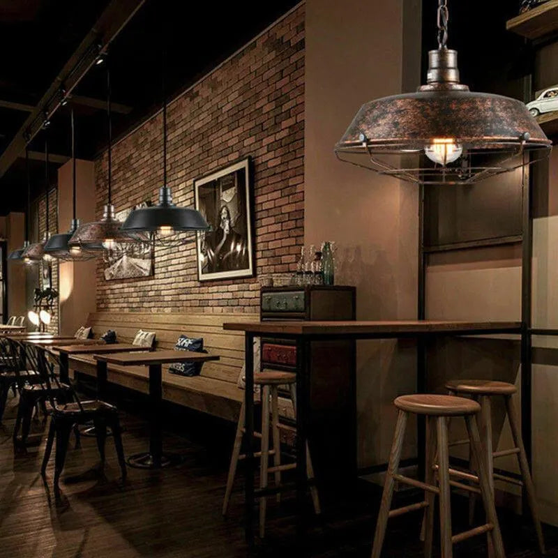 Pendant Light | Industrial Metal & Warm LED Included