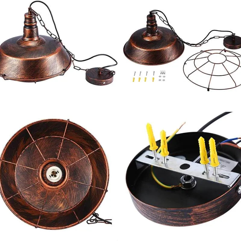 Pendant Light | Industrial Metal & Warm LED Included