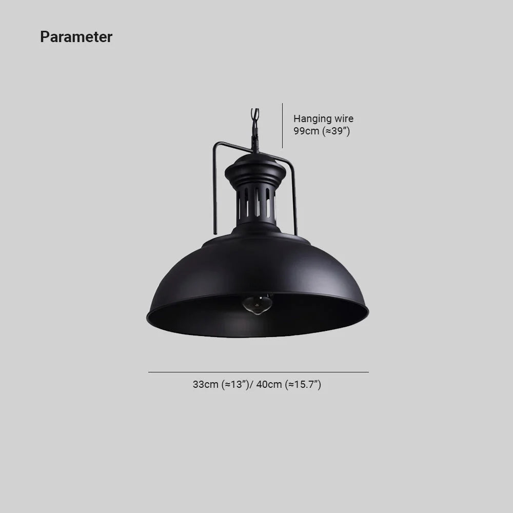 Pendant Light | Industrial Retro Metal Shade & Adjustable Chain