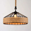 Pendant Light | Iron & Rope Dome Warm LED Included | Adjustable Cord 60–120 cm