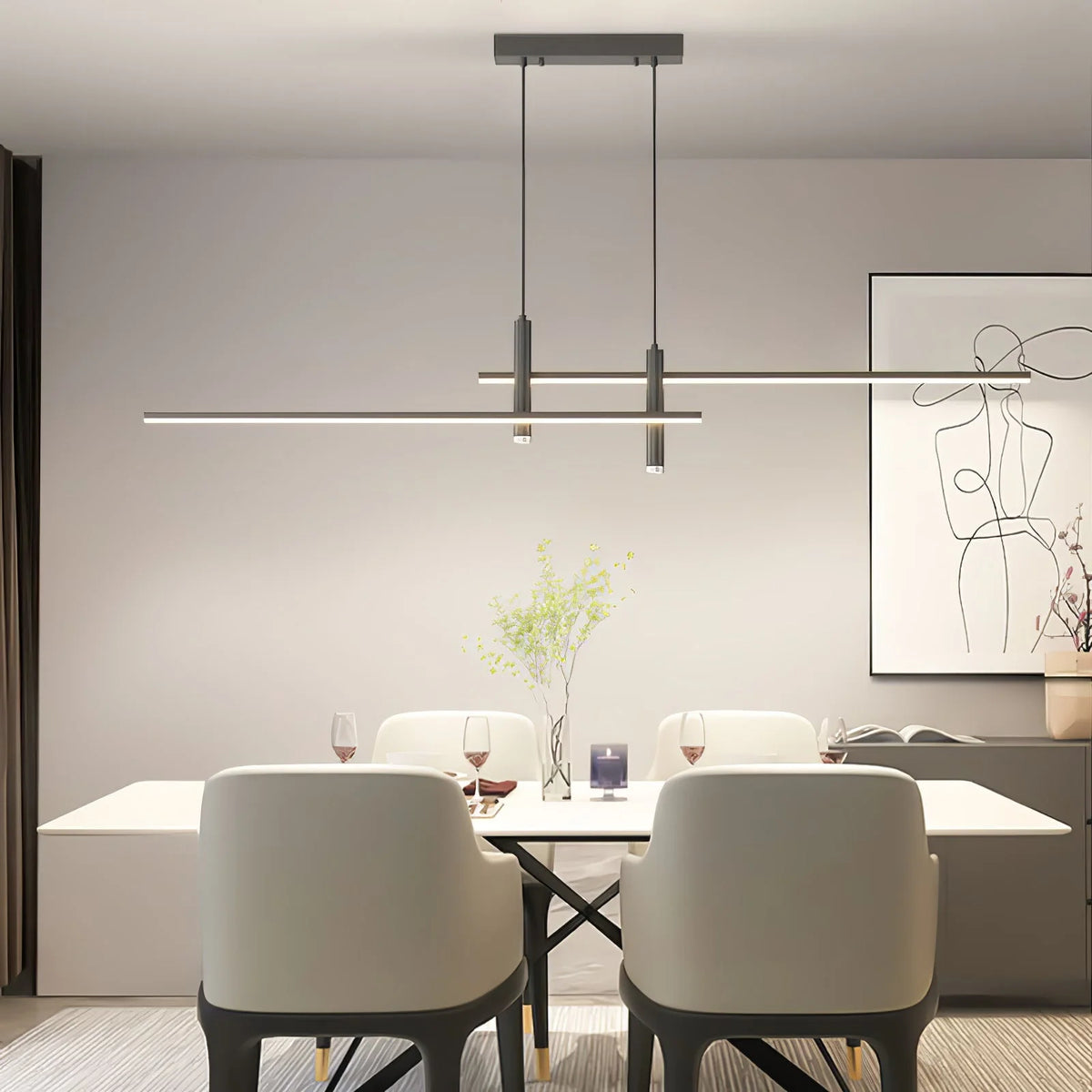Pendant Light | Linear Metal Spotlight & Adjustable Height