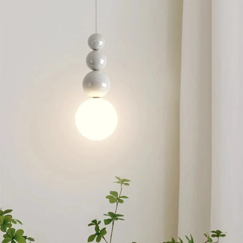 Pendant Light | Metal Vertical Four-Orb & Dimmable | Adjustable Cord