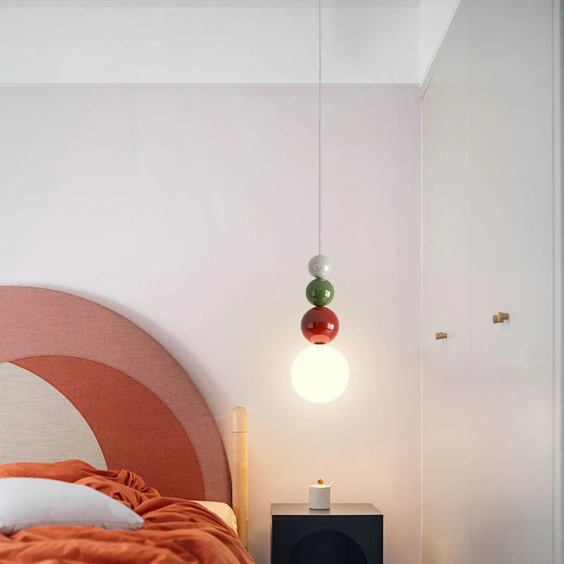 Pendant Light | Metal Vertical Four-Orb & Dimmable | Adjustable Cord