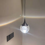 Pendant Light | Moon-Shaped Metal & Crystal | LED Included