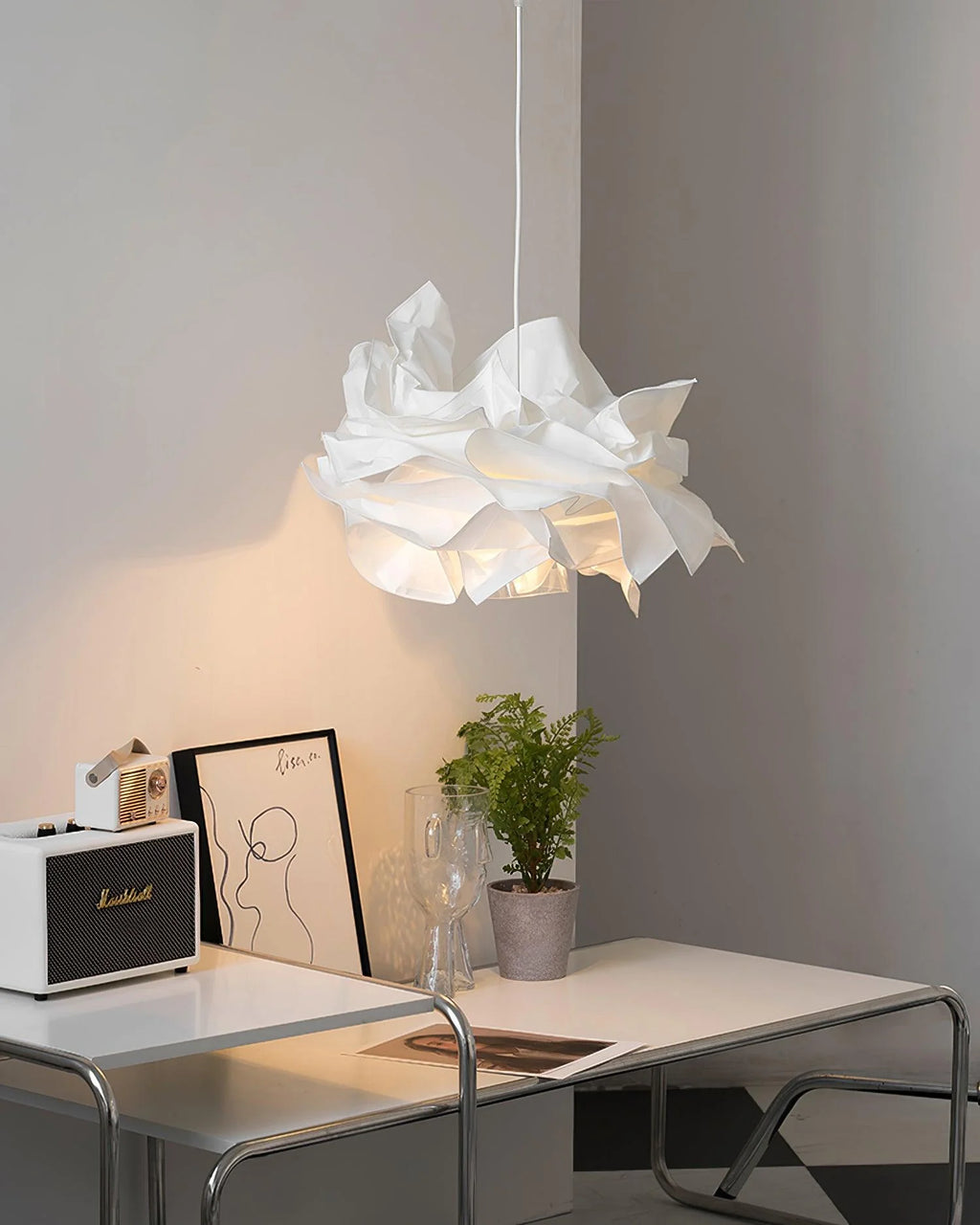Pendant Light | Origami Paper Shade & Hardwired E26/E27