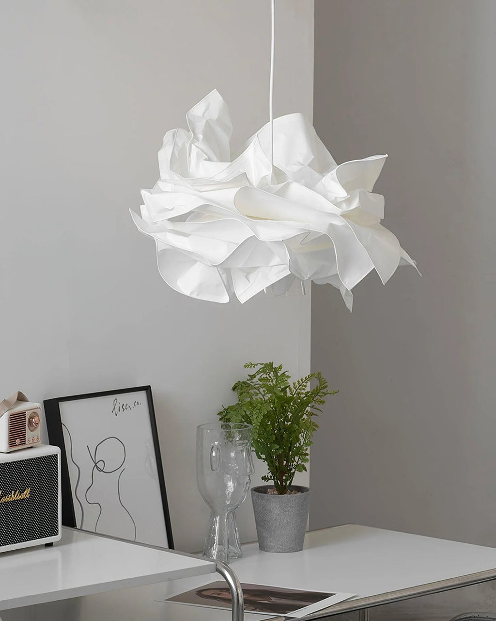 Pendant Light | Origami Paper Shade & Hardwired E26/E27