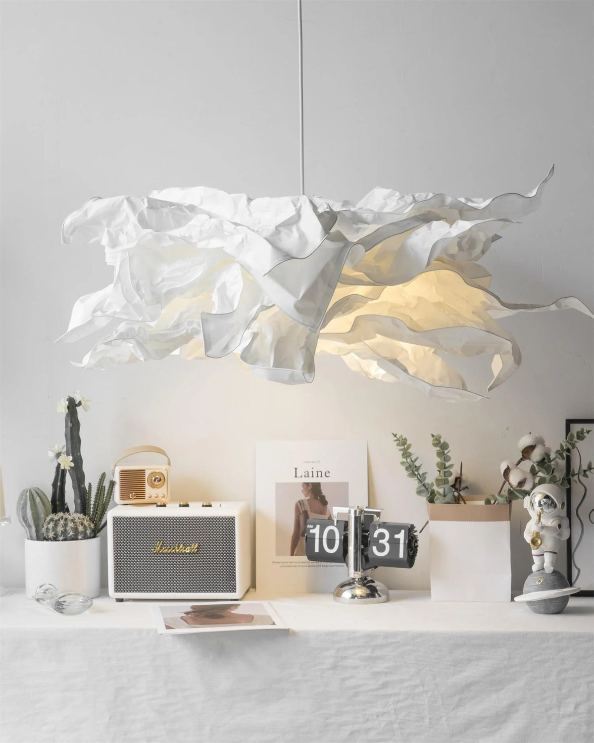 Pendant Light | Origami Paper Shade & Hardwired E26/E27
