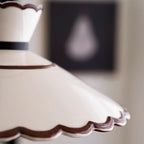 Pendant Light | Scalloped Ceramic Shade & Metal Fixture | 59 In Adjustable Cord