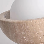 Pendant Light | Sculptural Travertine & Wood