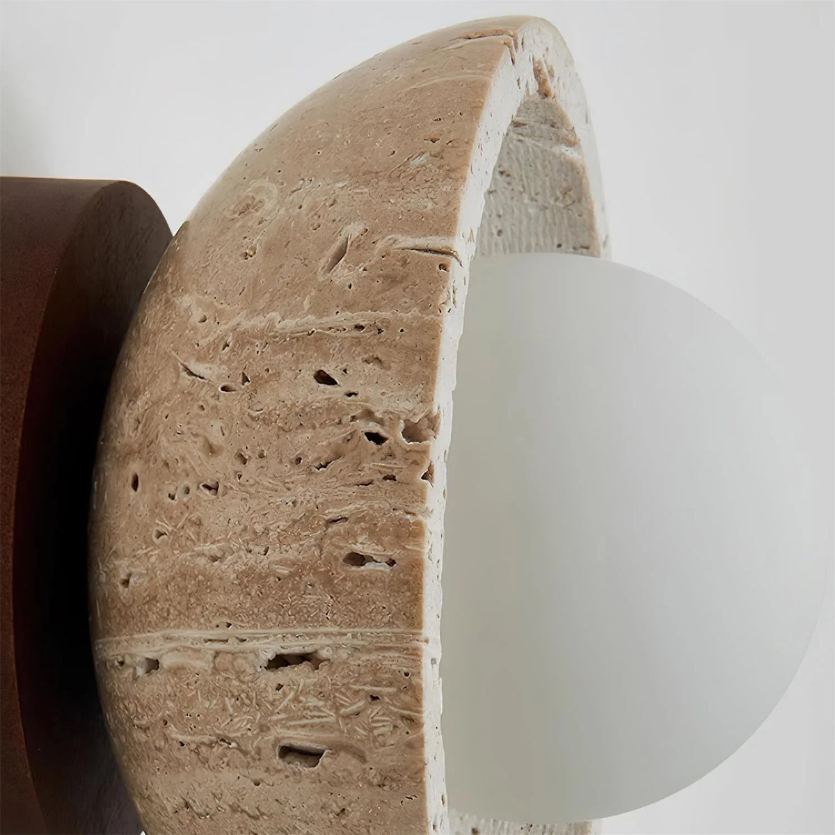 Pendant Light | Sculptural Travertine & Wood