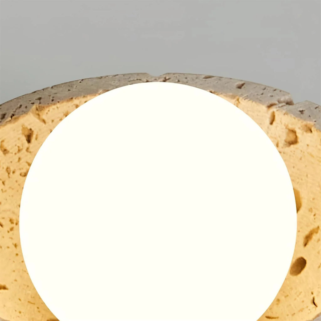 Pendant Light | Sculptural Travertine & Wood