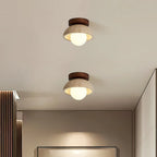 Pendant Light | Sculptural Travertine & Wood