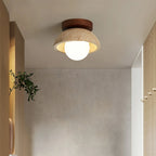 Pendant Light | Sculptural Travertine & Wood
