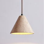 Pendant Light | Tapered Yellow Travertine Shade & Adjustable Height