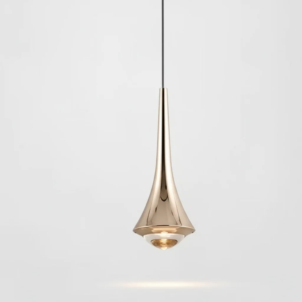 Pendant Light | Teardrop Glass Shade & 3-Color LED