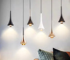 Pendant Light | Teardrop Glass Shade & 3-Color LED