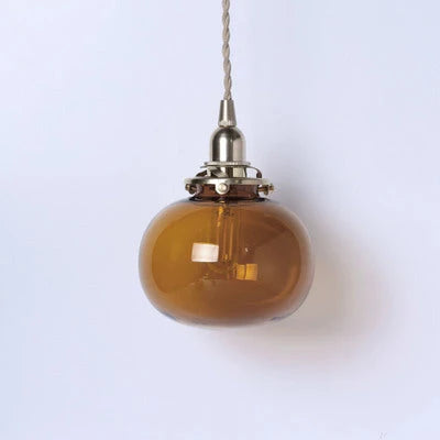 Pendant Light | Vintage Brass & Glass Shade | E26 Socket