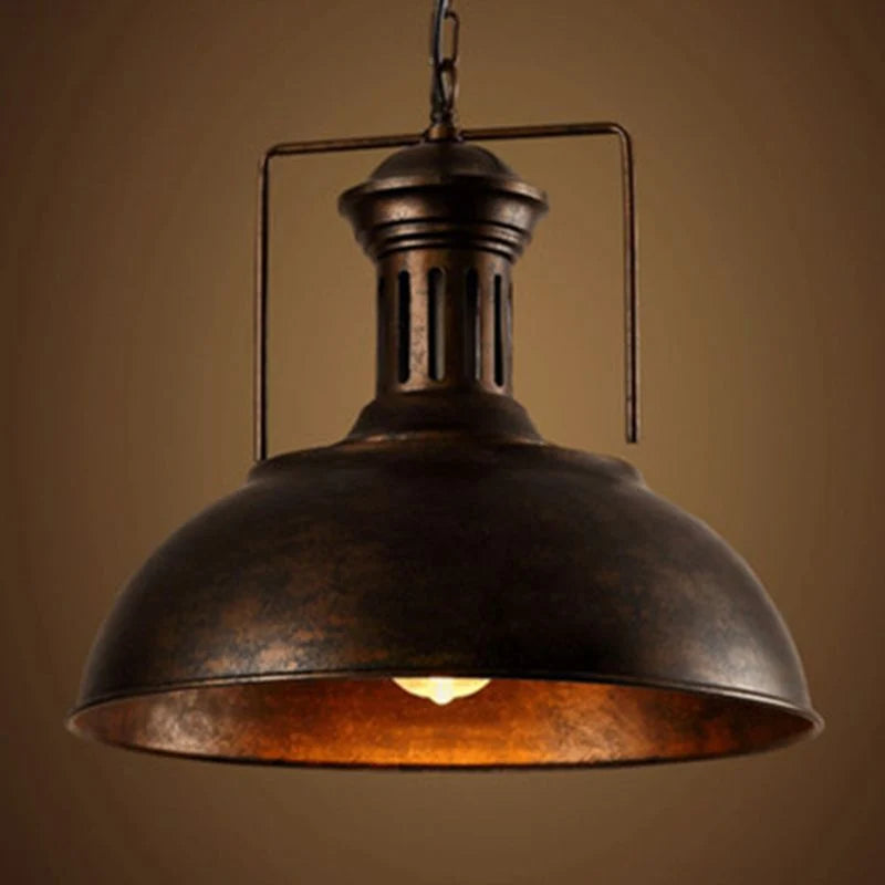 Pendant Light | Vintage Industrial Metal Shade | Adjustable Chain