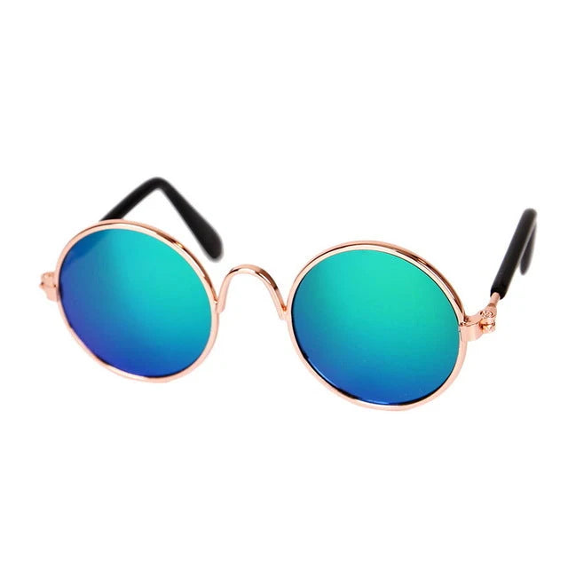 Pet Sunglasses | Lightweight & Sturdy Round Retro Frame | For Cats & Small Pets