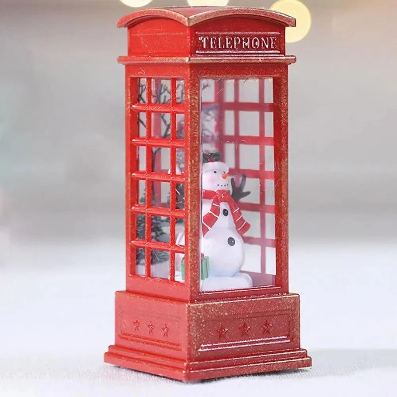 Phone Booth Sculpture | LED-Lit Miniature & Tabletop Accent