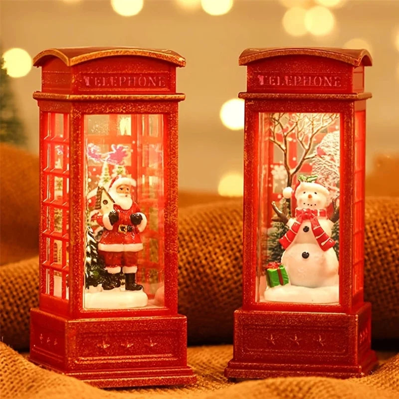 Phone Booth Sculpture | LED-Lit Miniature & Tabletop Accent